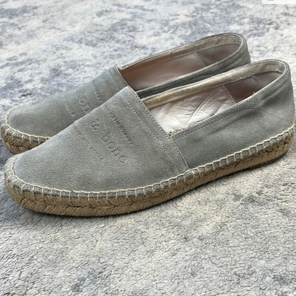 rag & bone Light Gray Suede Espadrilles